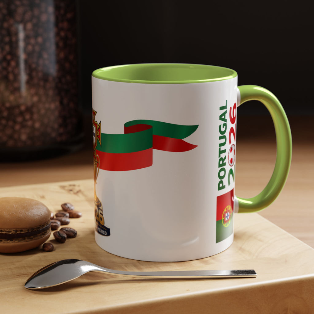 Portugal 2026 Soccer Cup Accent Coffee Mug – Portugal 2026 Trophy Design