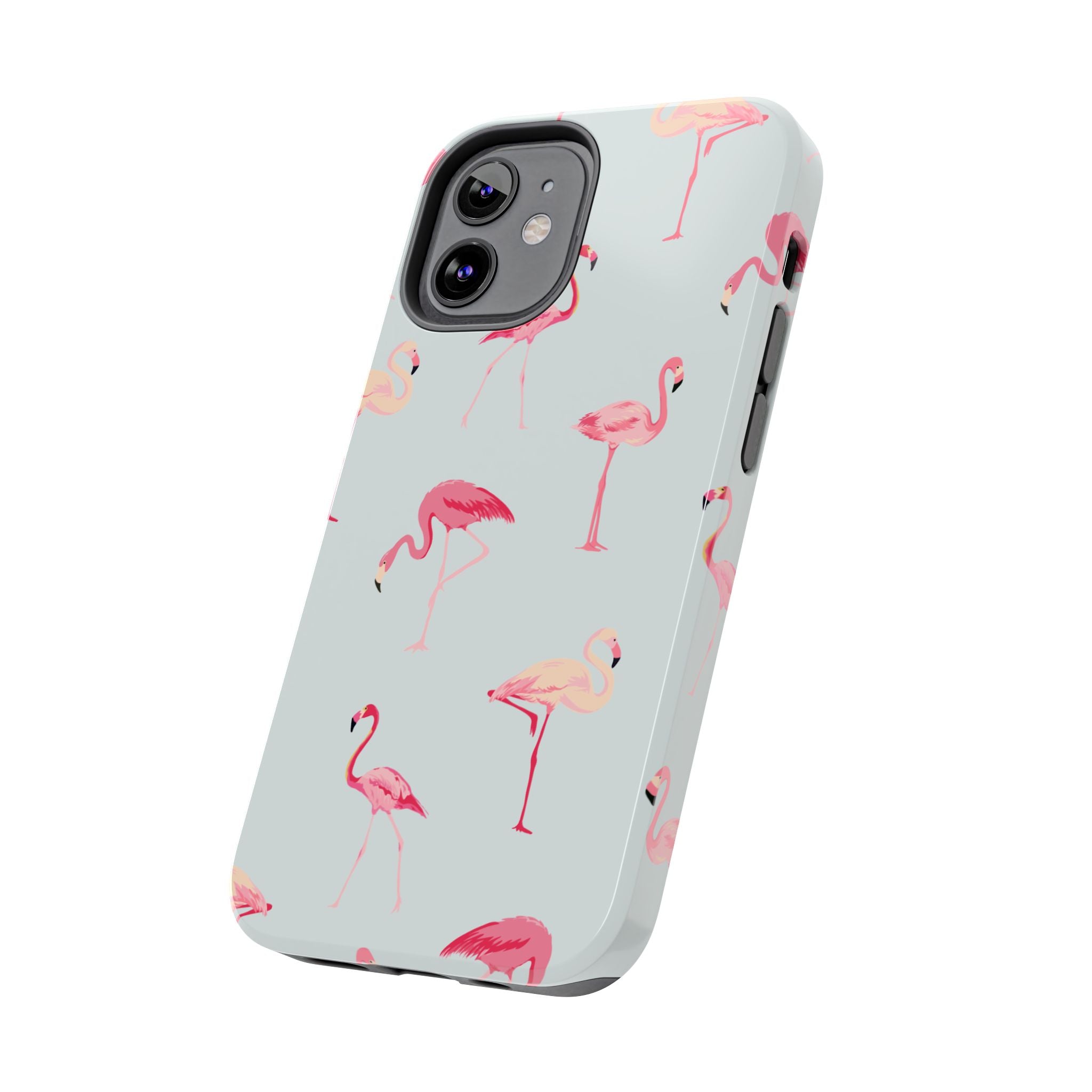 Flamingo Pattern Tough Phone Case — Cute Pink Birds Protective Phone Cover