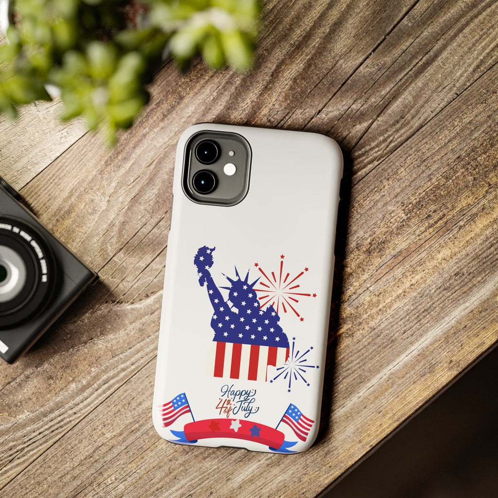 4th of July Tough Phone Case — Statue of Liberty USA Flag Design
