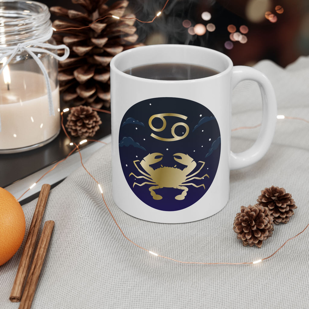 Cancer Zodiac Cancer Constellation Ceramic Mug — Astrology Night Sky Coffee Cup (11oz, 15oz)