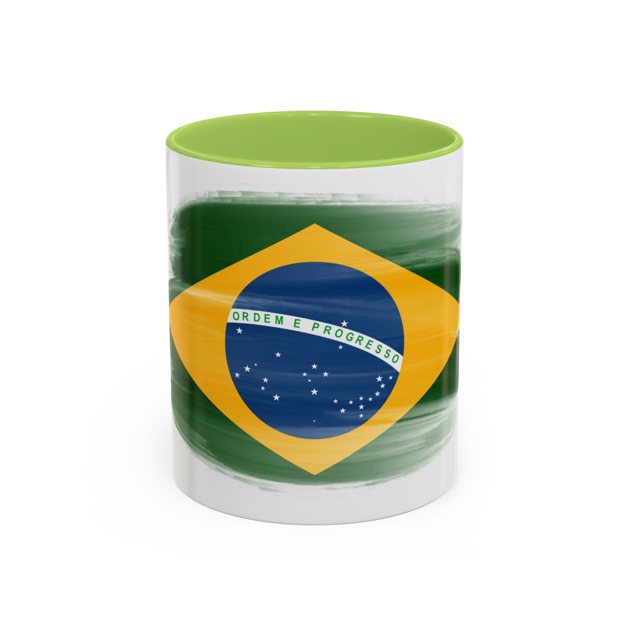 Brazil Flag Coffee Mug — Accent Ceramic Tea Cup (11/15 oz)