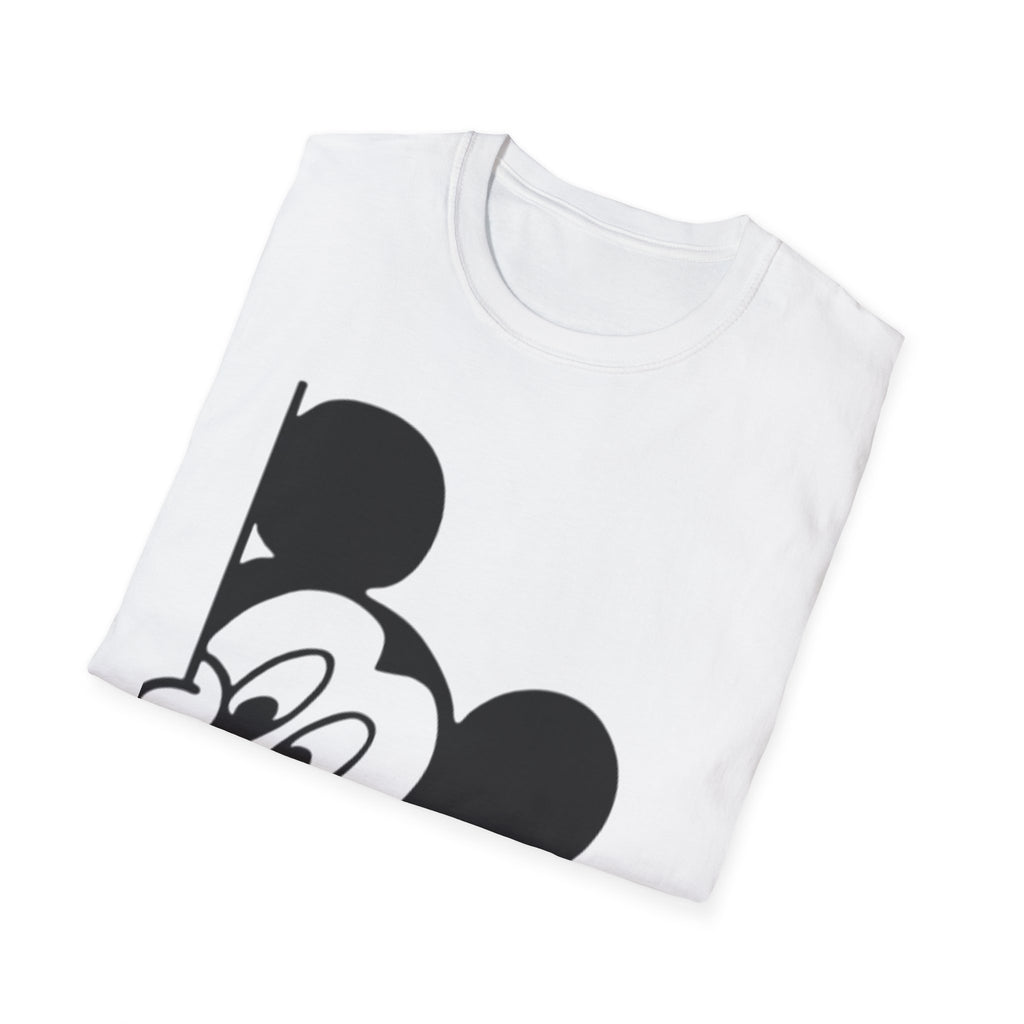 Peeking Mouse Unisex T-Shirt — Playful Peeking Cartoon Graphic Tee