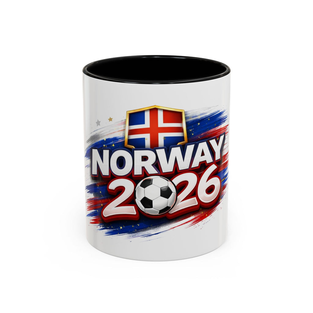Norway 2026 Soccer Fan Accent Coffee Mug — Cup Supporter Gift