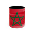 Morocco Flag Accent Coffee Mug — Red & Green Moroccan Star Design (11/15oz)