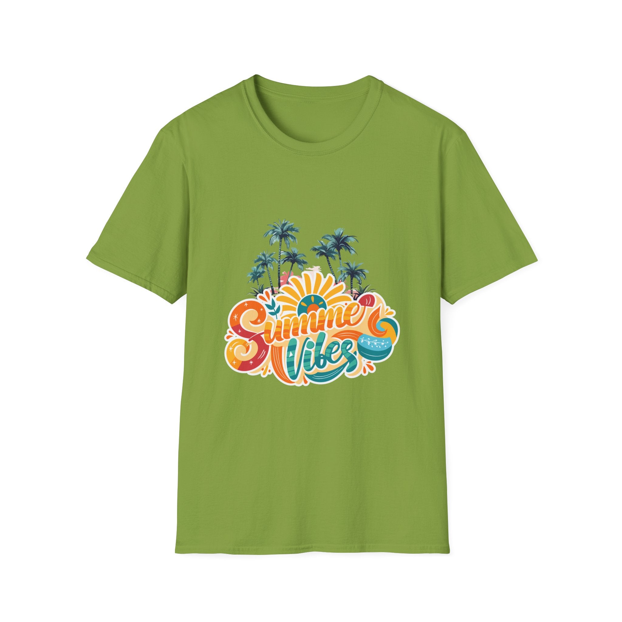 Summer Vibes T-Shirt — Retro Beach Palm Tree Graphic