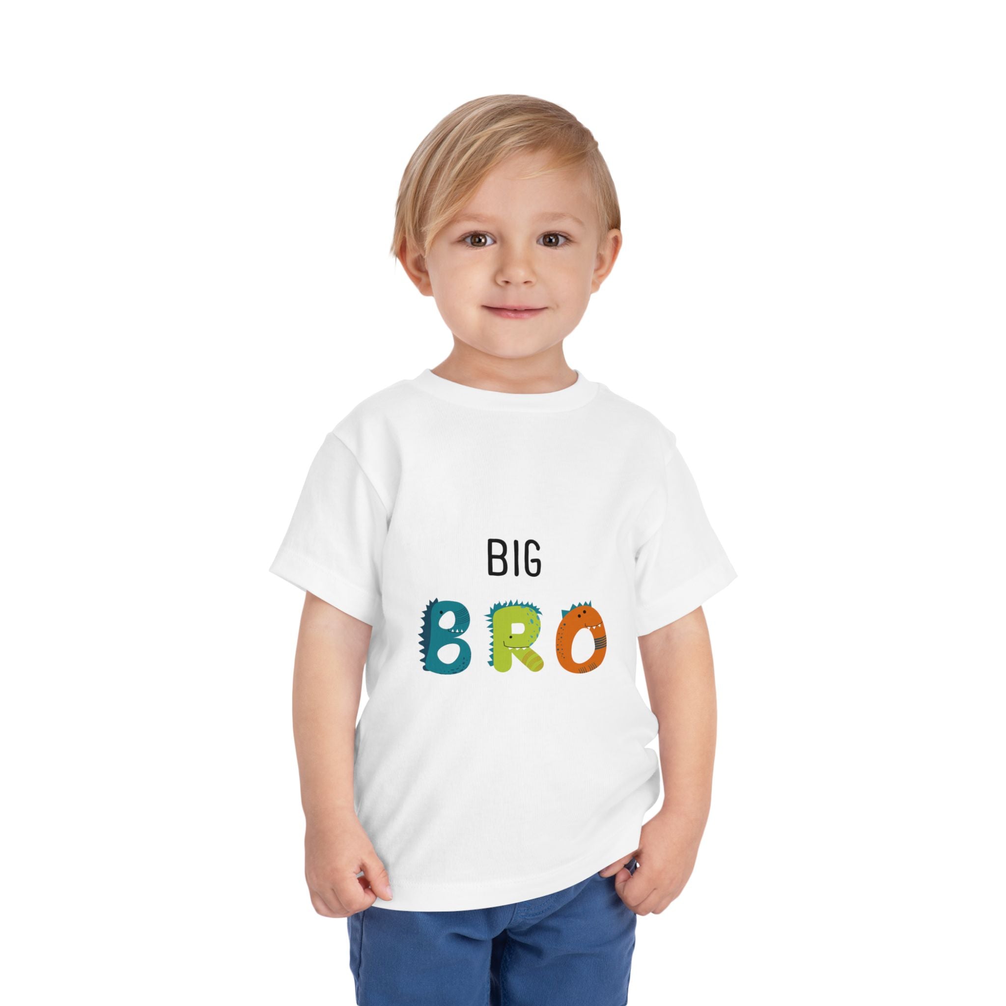 Toddler Tee "Big Bro" Monster Letters – Big Brother Announcement Shirt