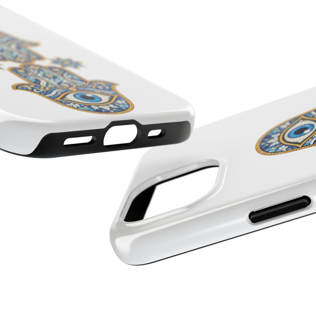 Hamsa Eye Tough Phone Case — Blue Mosaic Protective Phone Cover