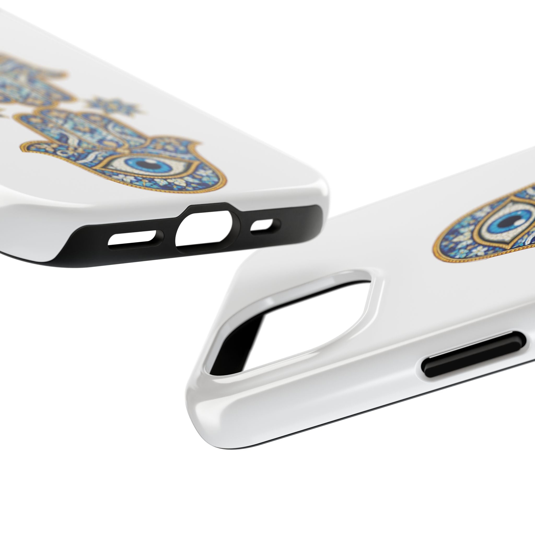Hamsa Eye Tough Phone Case — Blue Mosaic Protective Phone Cover