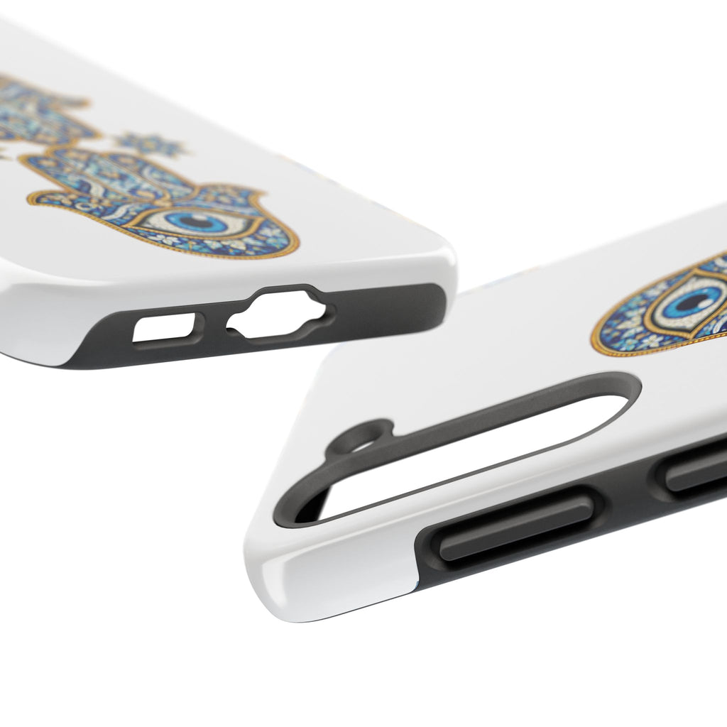 Hamsa Eye Tough Phone Case — Blue Mosaic Protective Phone Cover
