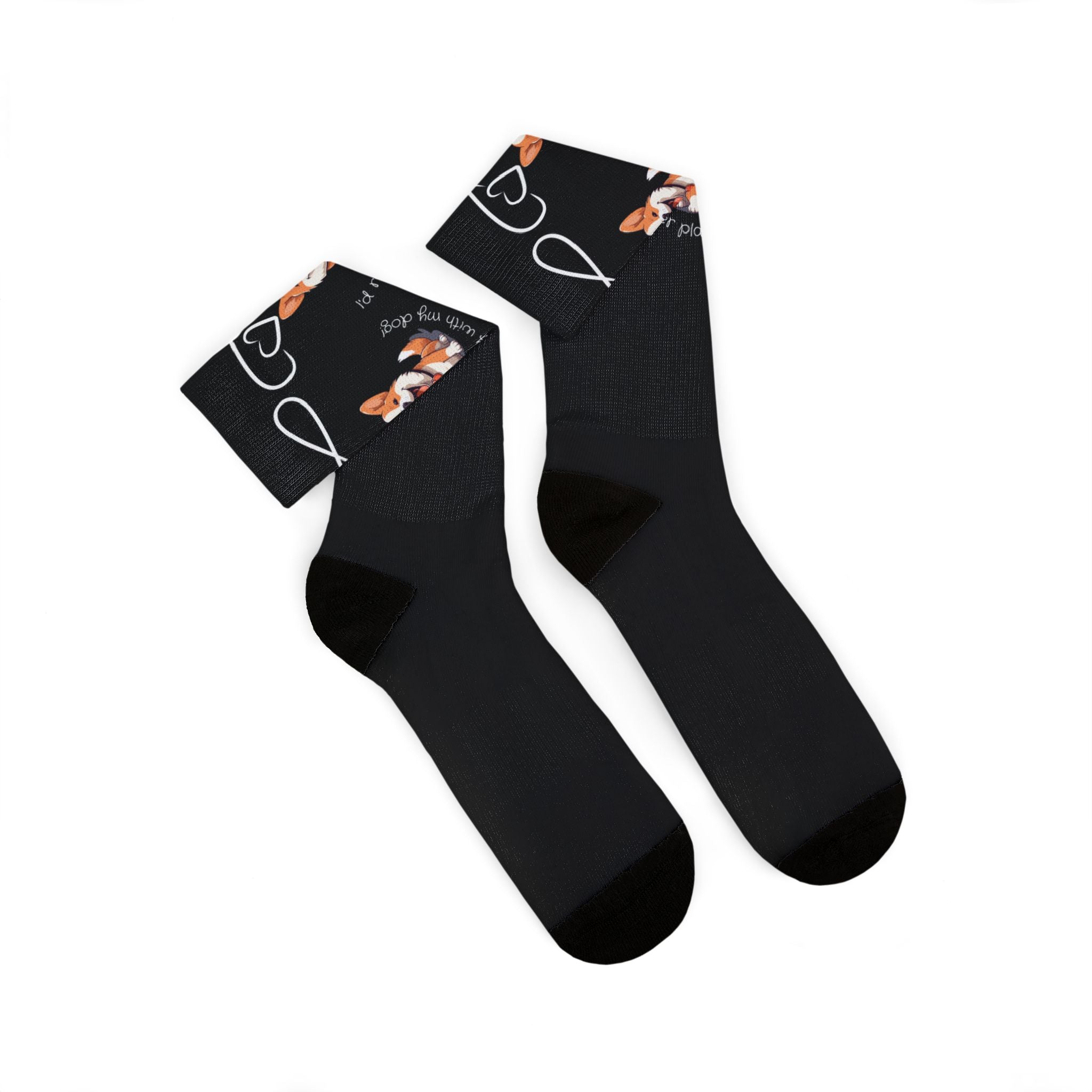 Corgi Love Sublimation Socks — "You’re My Favorite" Cute Dog Crew Socks