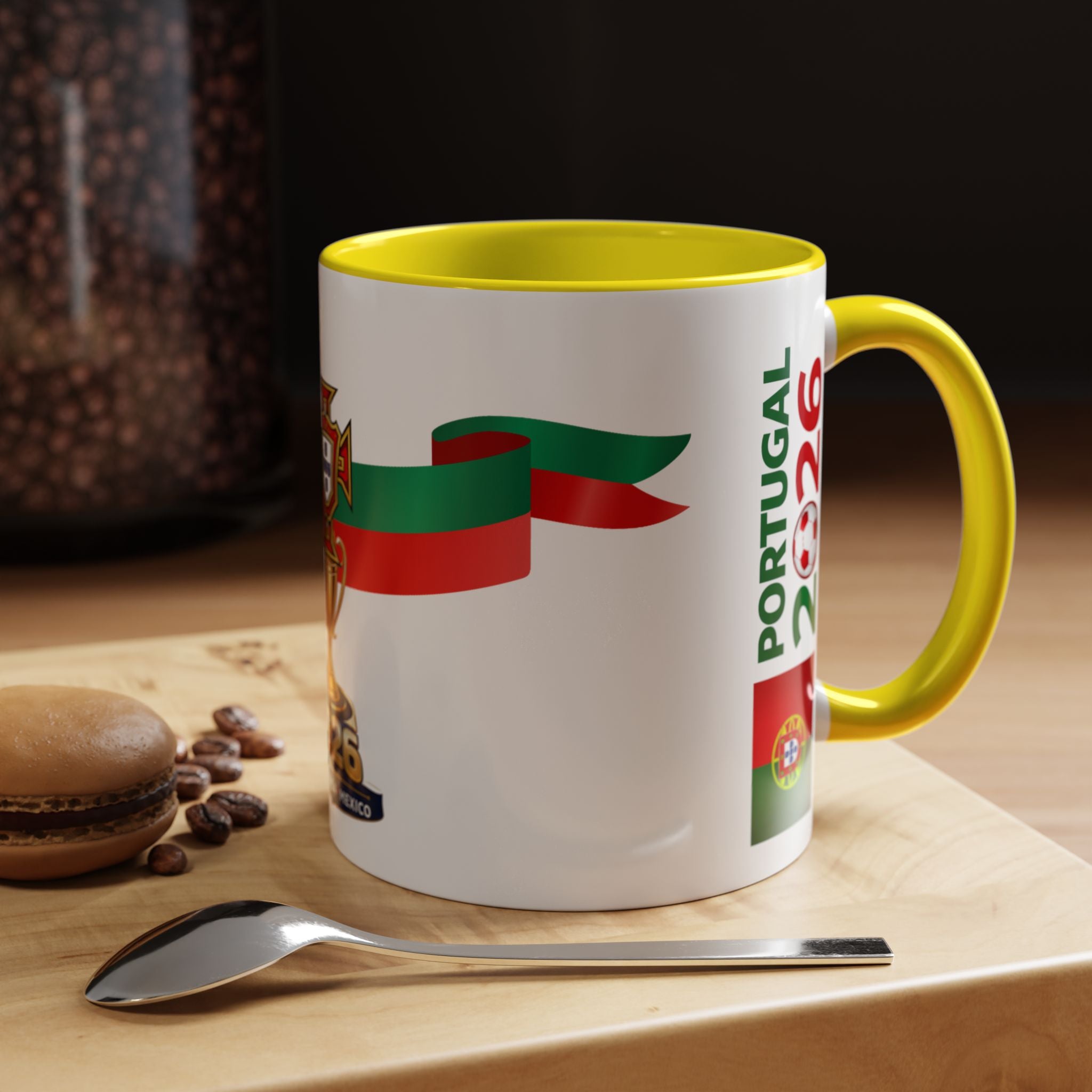 Portugal 2026 Soccer Cup Accent Coffee Mug – Portugal 2026 Trophy Design