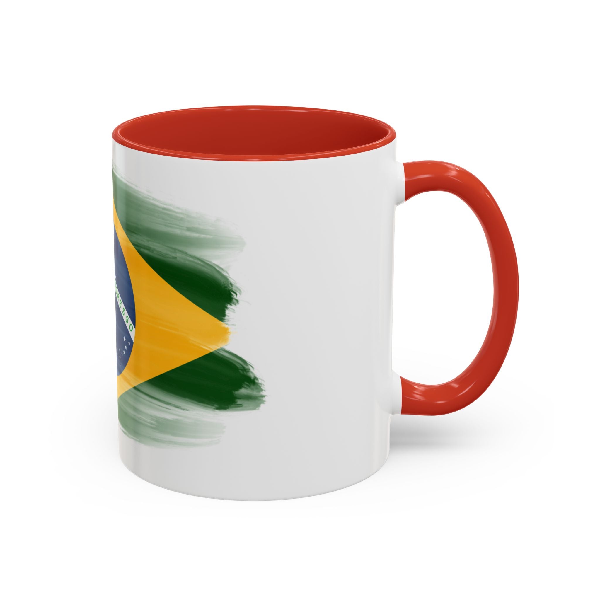 Brazil Flag Coffee Mug — Accent Ceramic Tea Cup (11/15 oz)