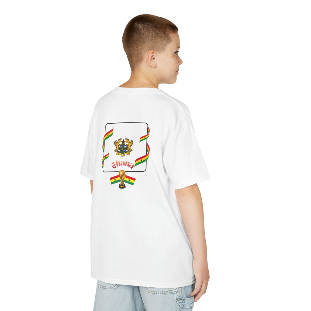 Ghana Flag Kids T‑Shirt — Ghana Coat of Arms Back Design