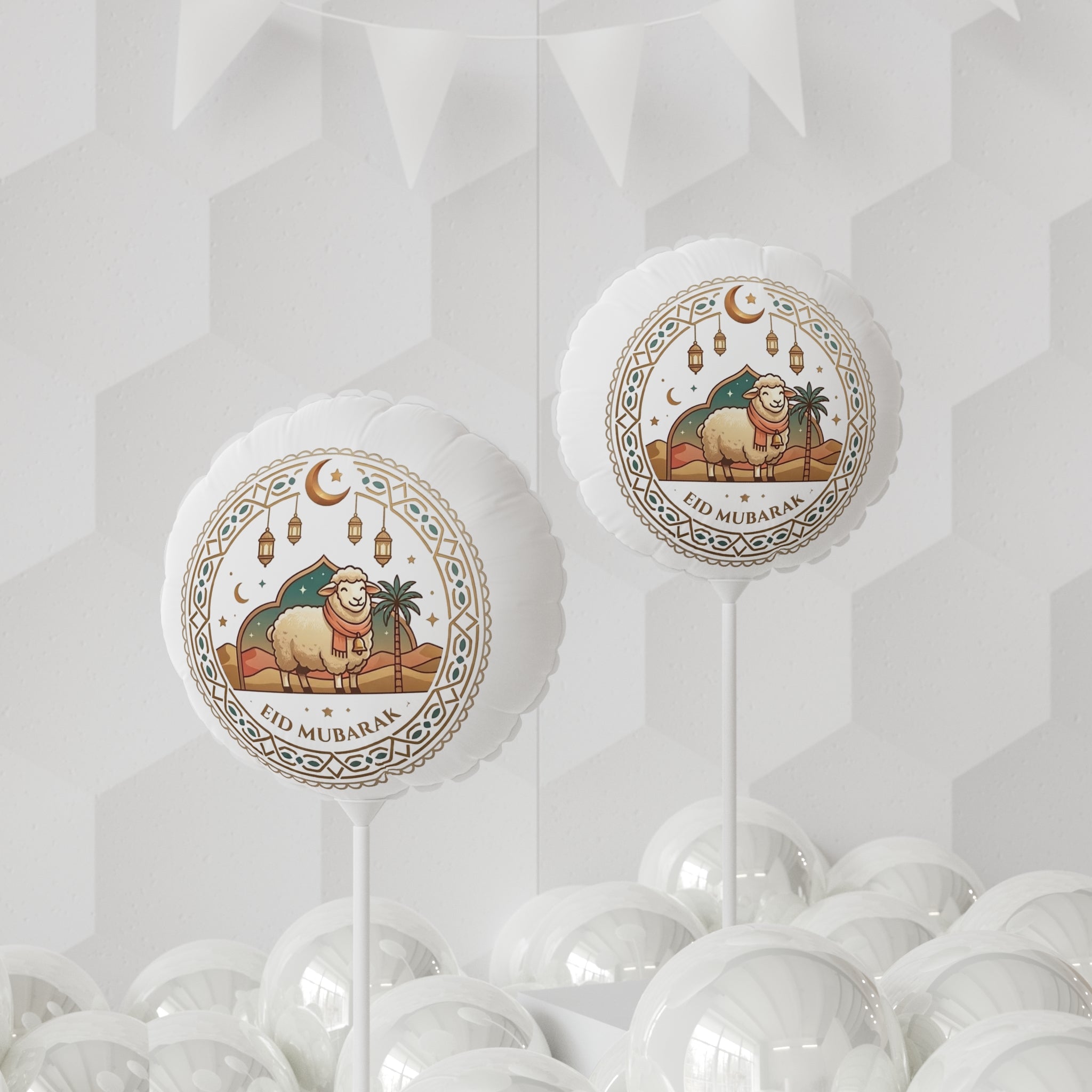 Eid Mubarak Sheep Balloon — 11" Round/Heart Foil Party Balloon