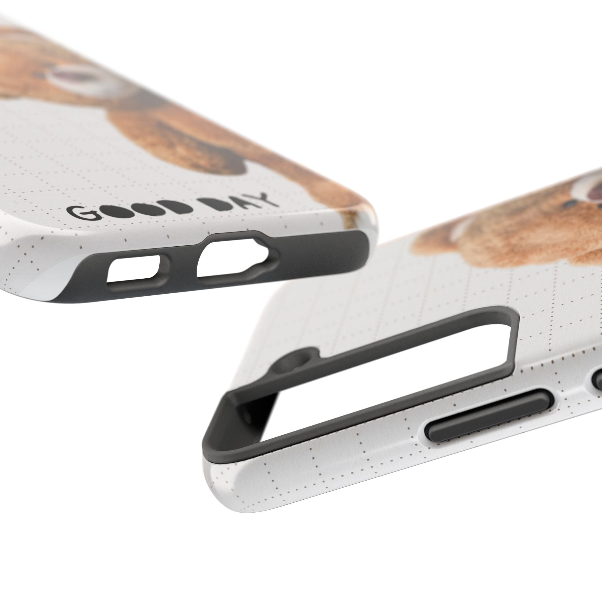 Teddy Bear Tough Phone Case — Cute Plush Peeking Design, Protective Shockproof Cover