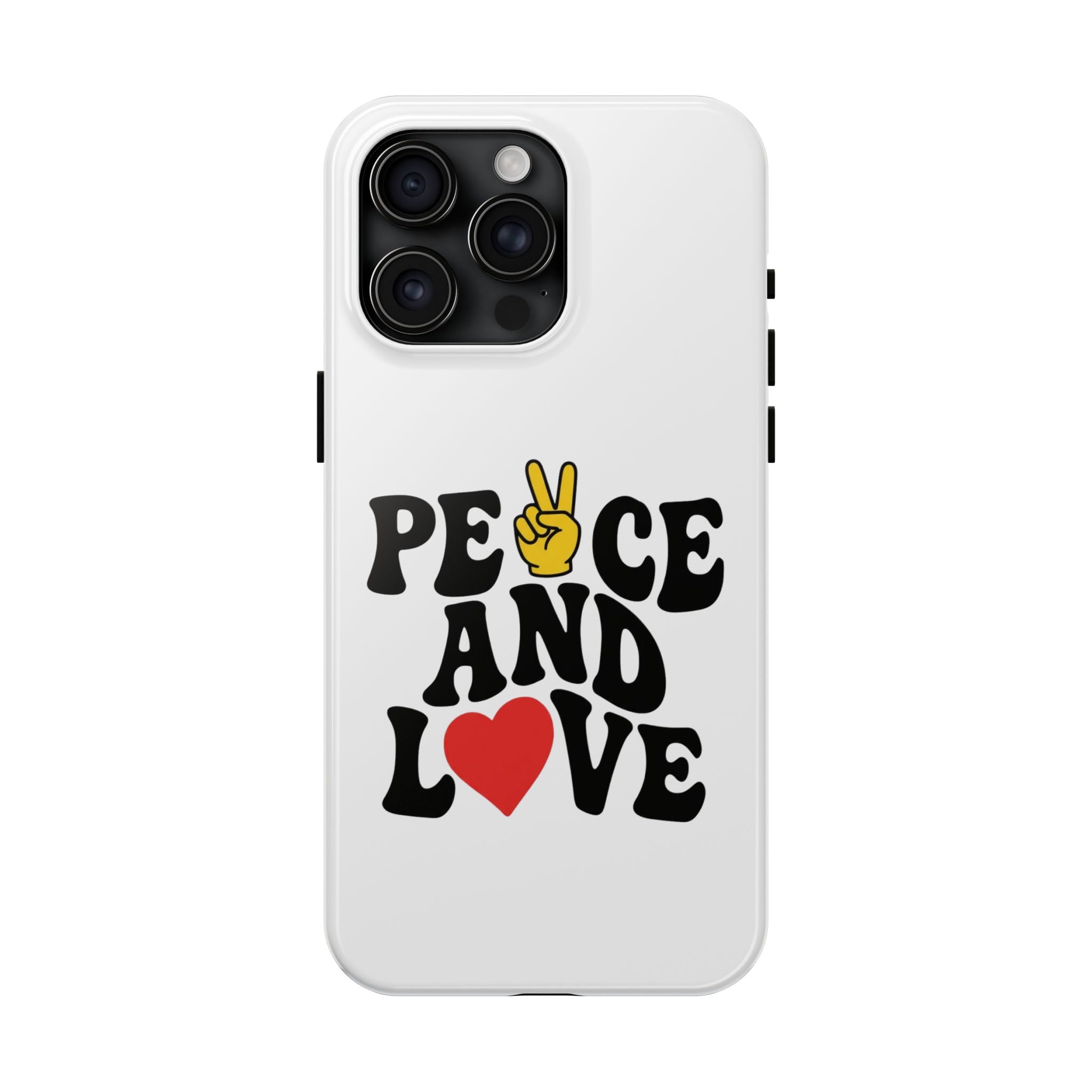 Peace and Love Tough Phone Case — Retro Peace Sign & Heart Protective Cover