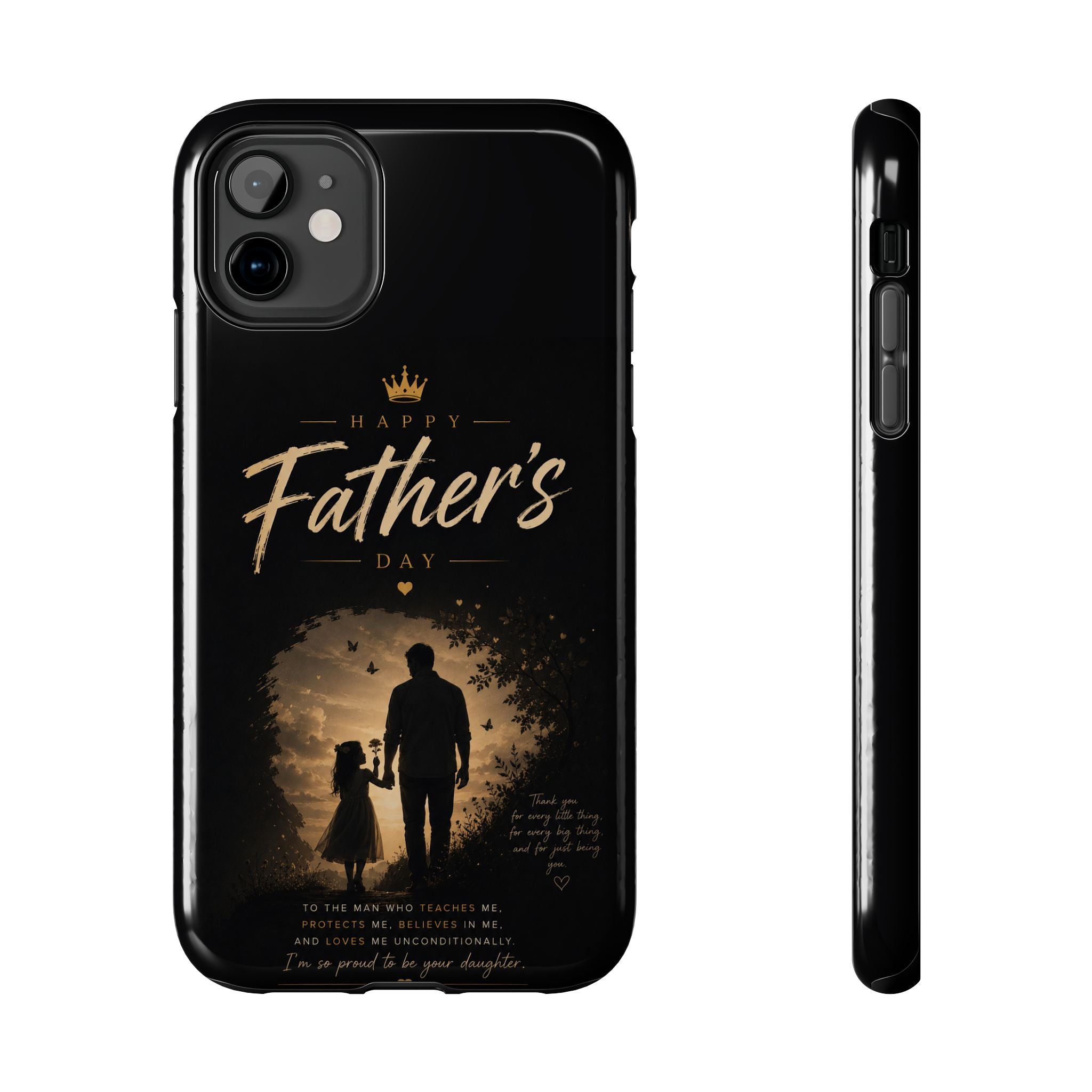 Father's Day Tough Phone Case — 'Happy Father's Day' Silhouette Design