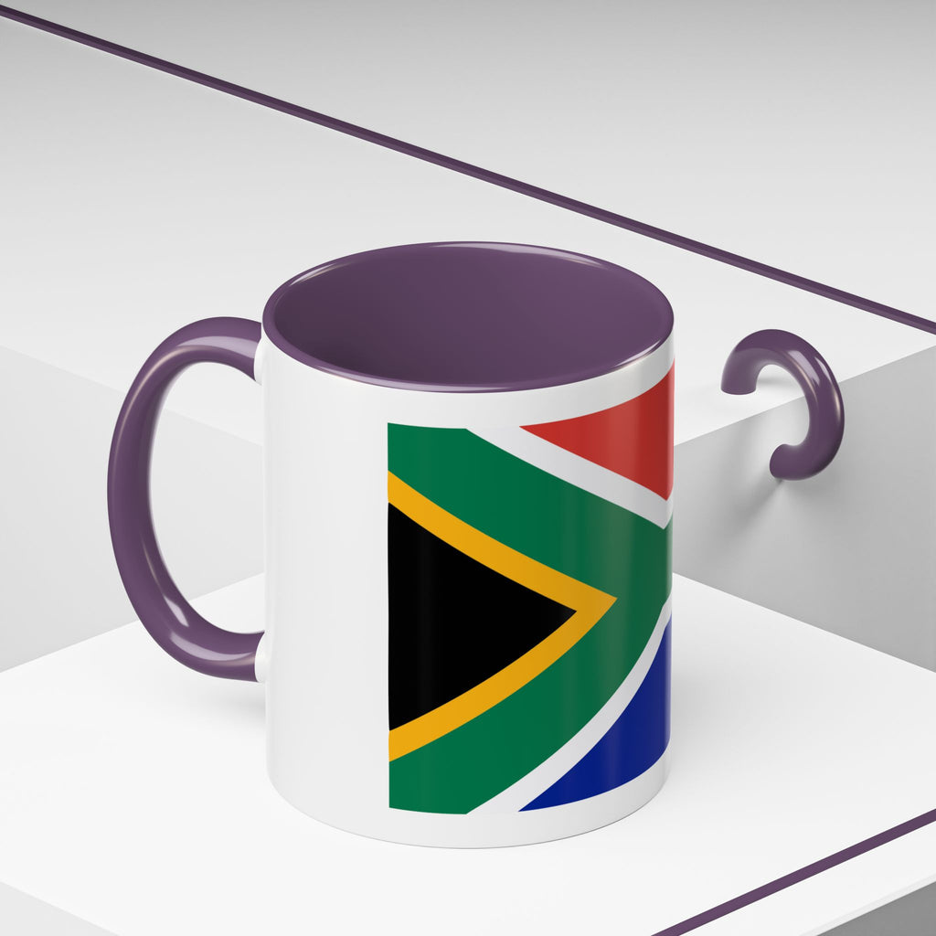 South Africa Flag Accent Coffee Mug — 11/15oz Patriotic Ceramic Cup