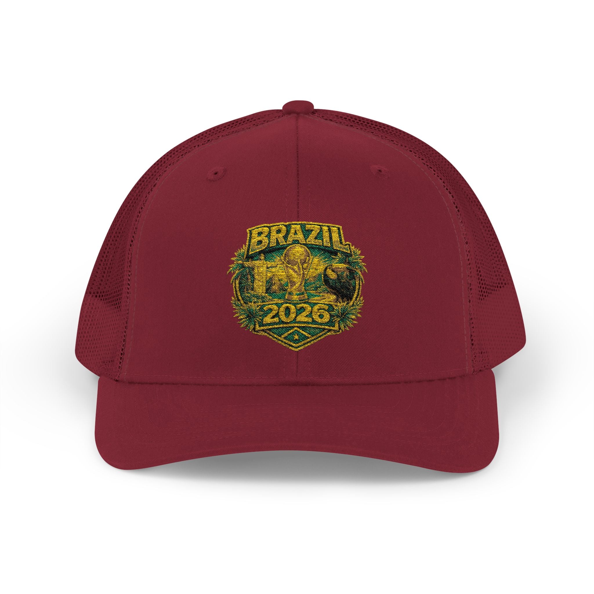 Brazil  Vintage Patch Trucker Cap — Rustic 2026 Crest Snapback