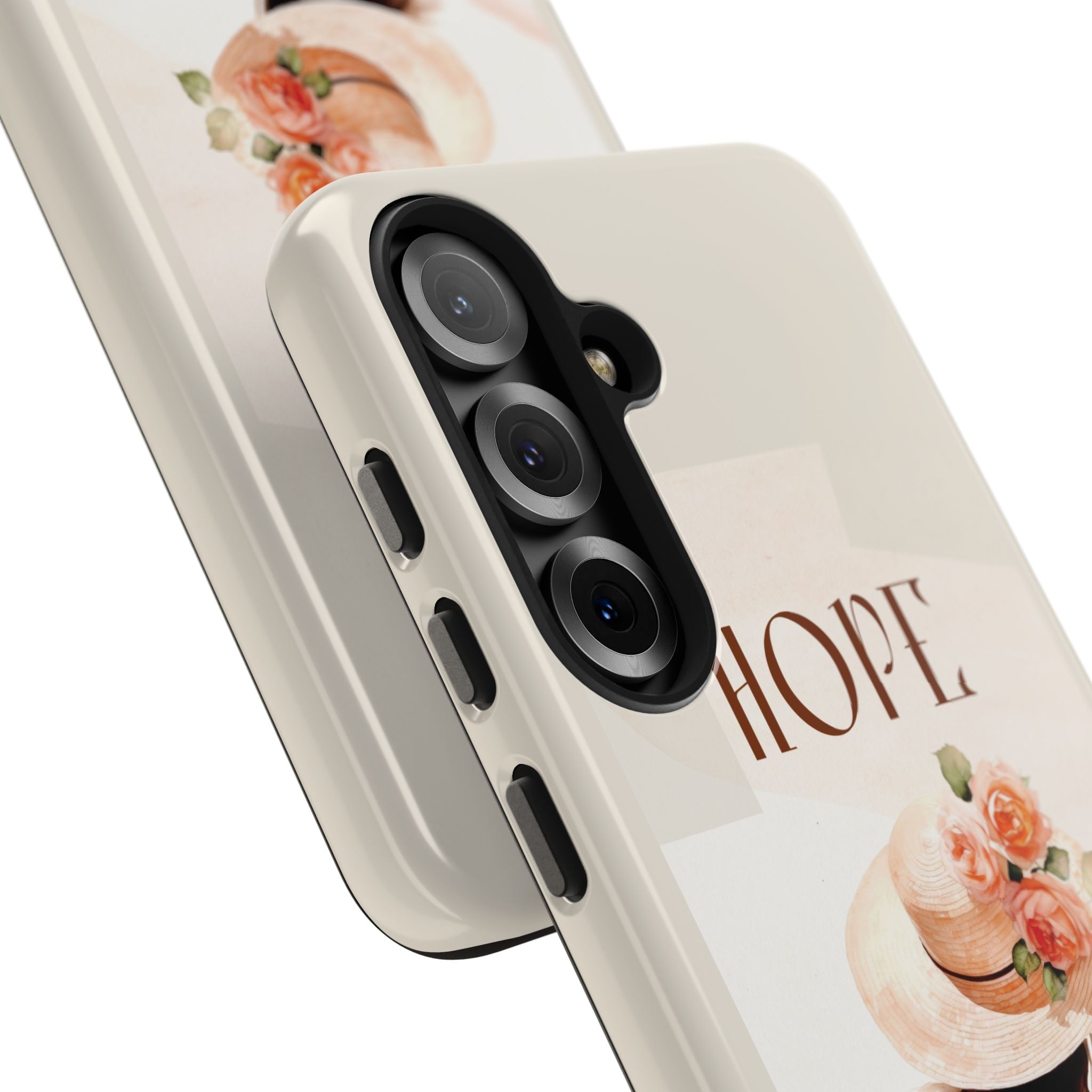 Hope Floral Tough Phone Case — Protective iPhone Case with Watercolor Girl & Flowers
