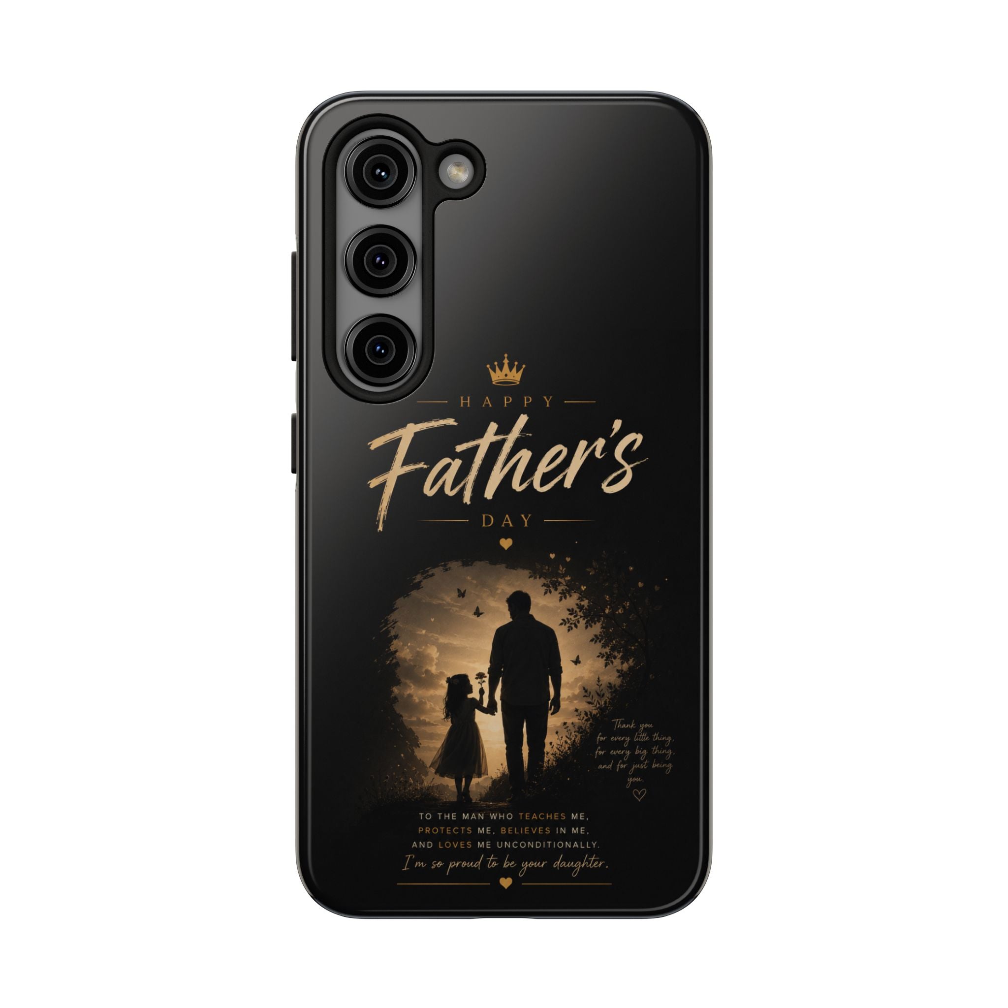 Father's Day Tough Phone Case — 'Happy Father's Day' Silhouette Design