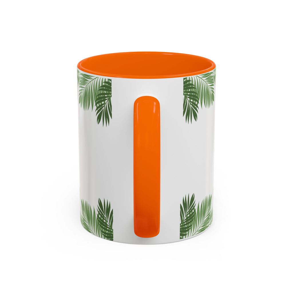 Tropical Palm Coffee Mug — Beachy Accent Mug with Palm Leaves (11oz)