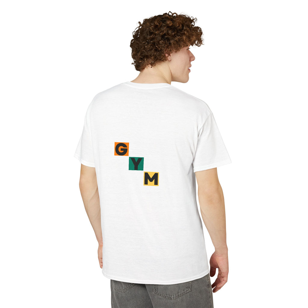 Gym Blocks Graphic T-Shirt — Retro Fitness Silhouette Tee