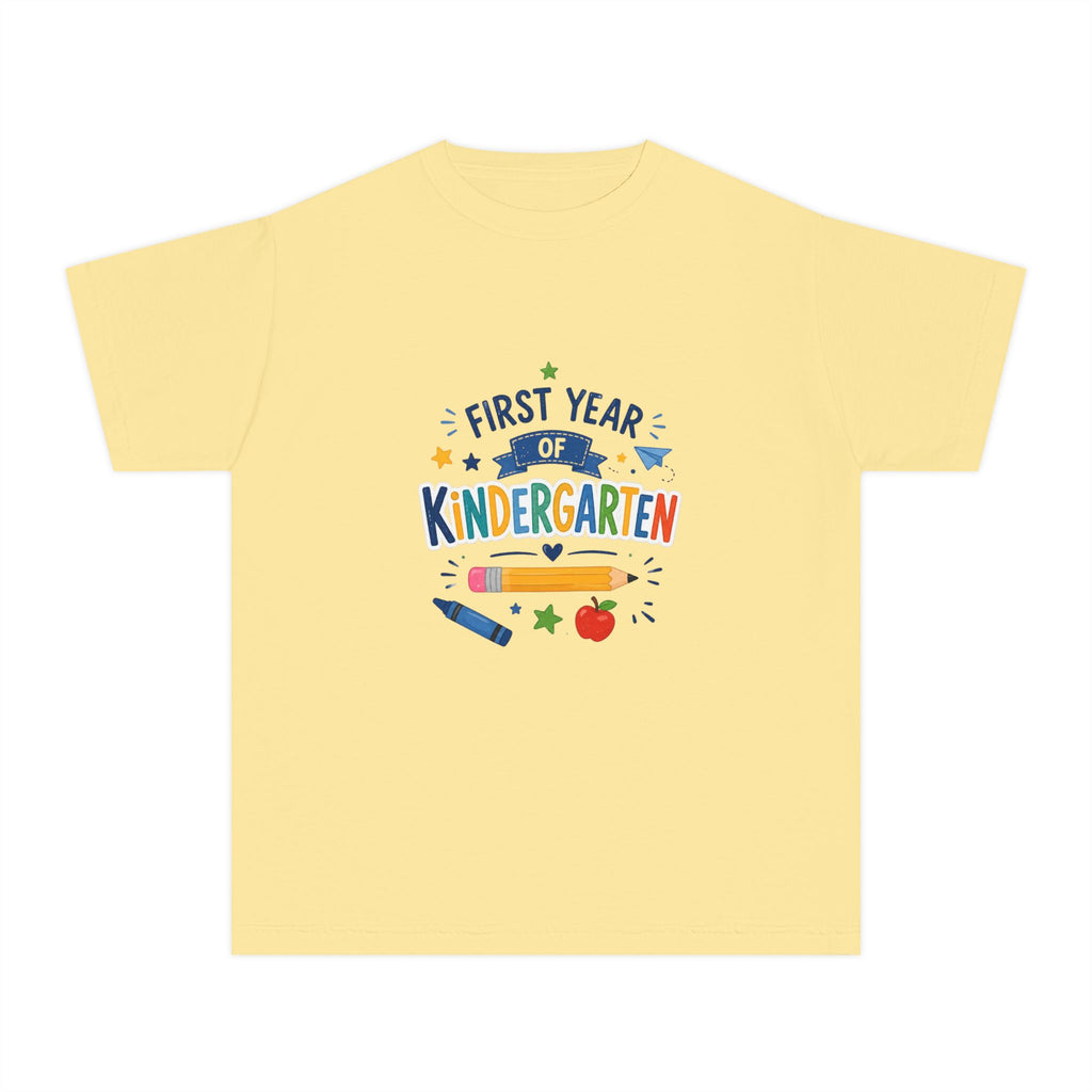 First Year of Kindergarten Youth Tee – Back-to-School Kids Shirt