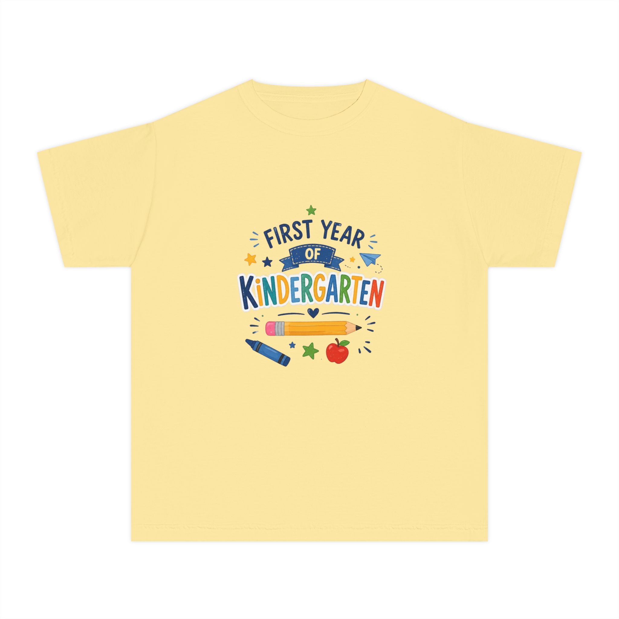 First Year of Kindergarten Youth Tee – Back-to-School Kids Shirt