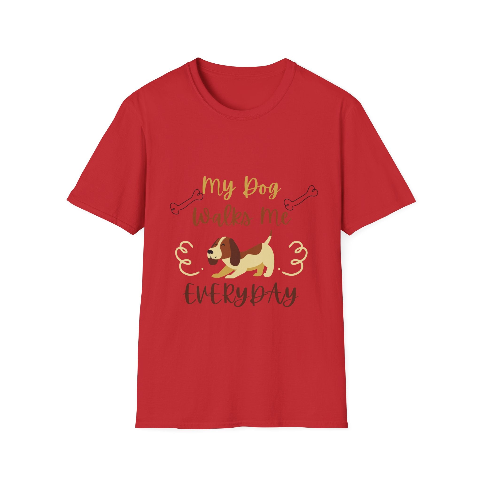 Dog Lover T-Shirt — “My Dog Walks Me Everyday” Cute Beagle Design