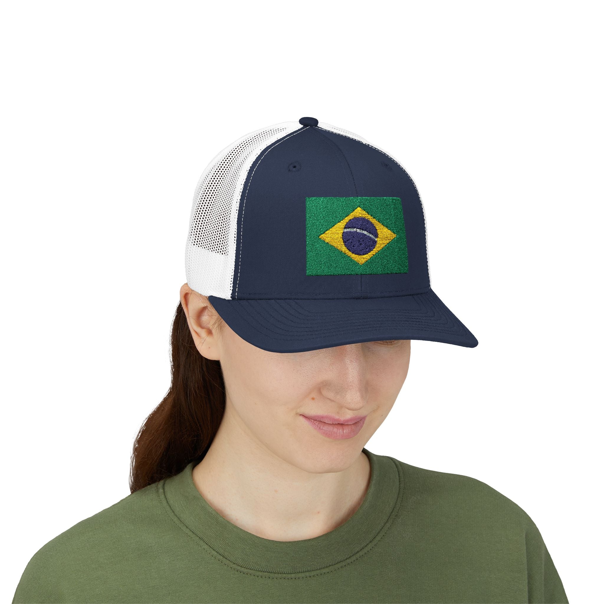 Brazil Flag Snapback Trucker Cap — Embroidered Brazilian Flag Hat