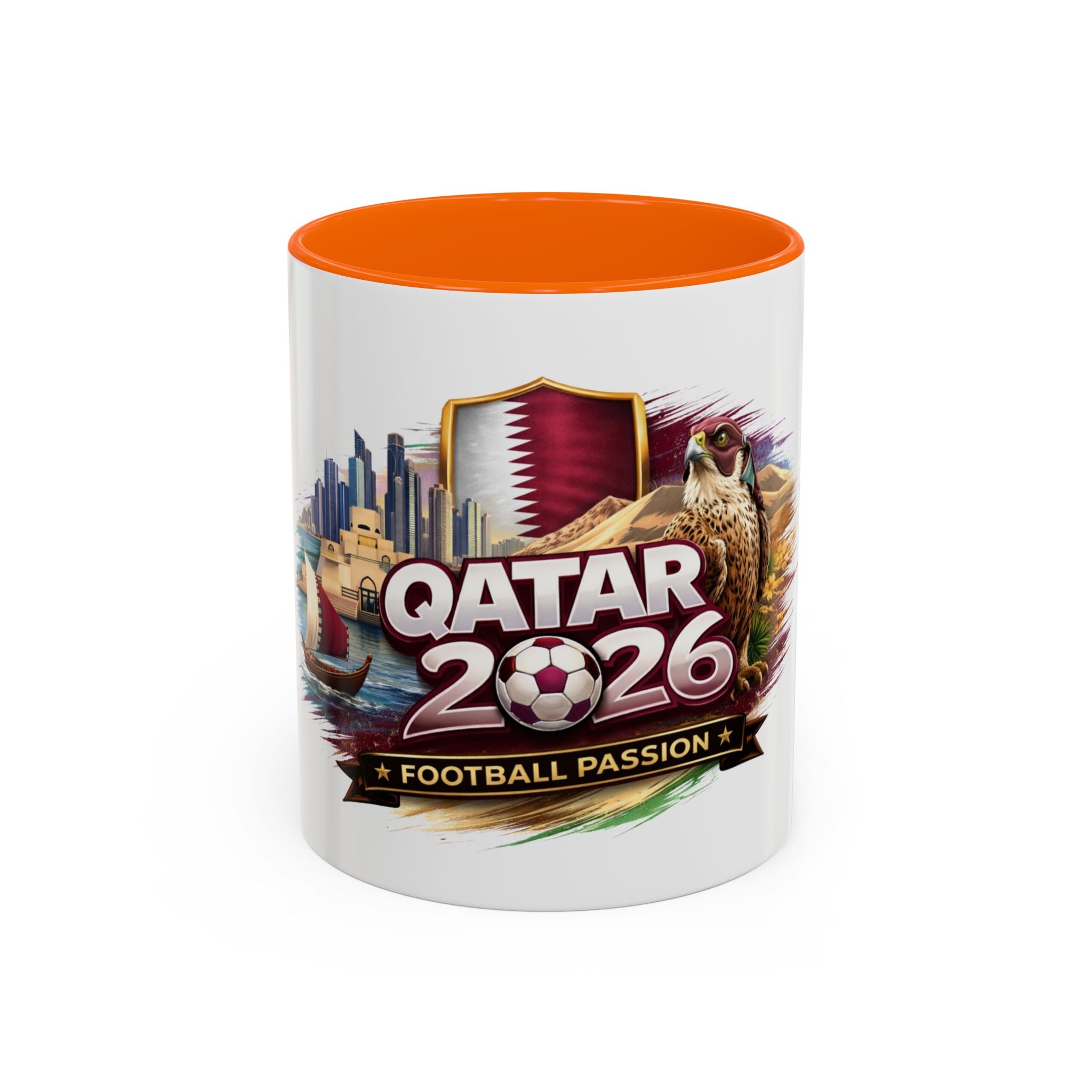 Qatar 2026 Football Passion Accent Coffee Mug (11/15oz)
