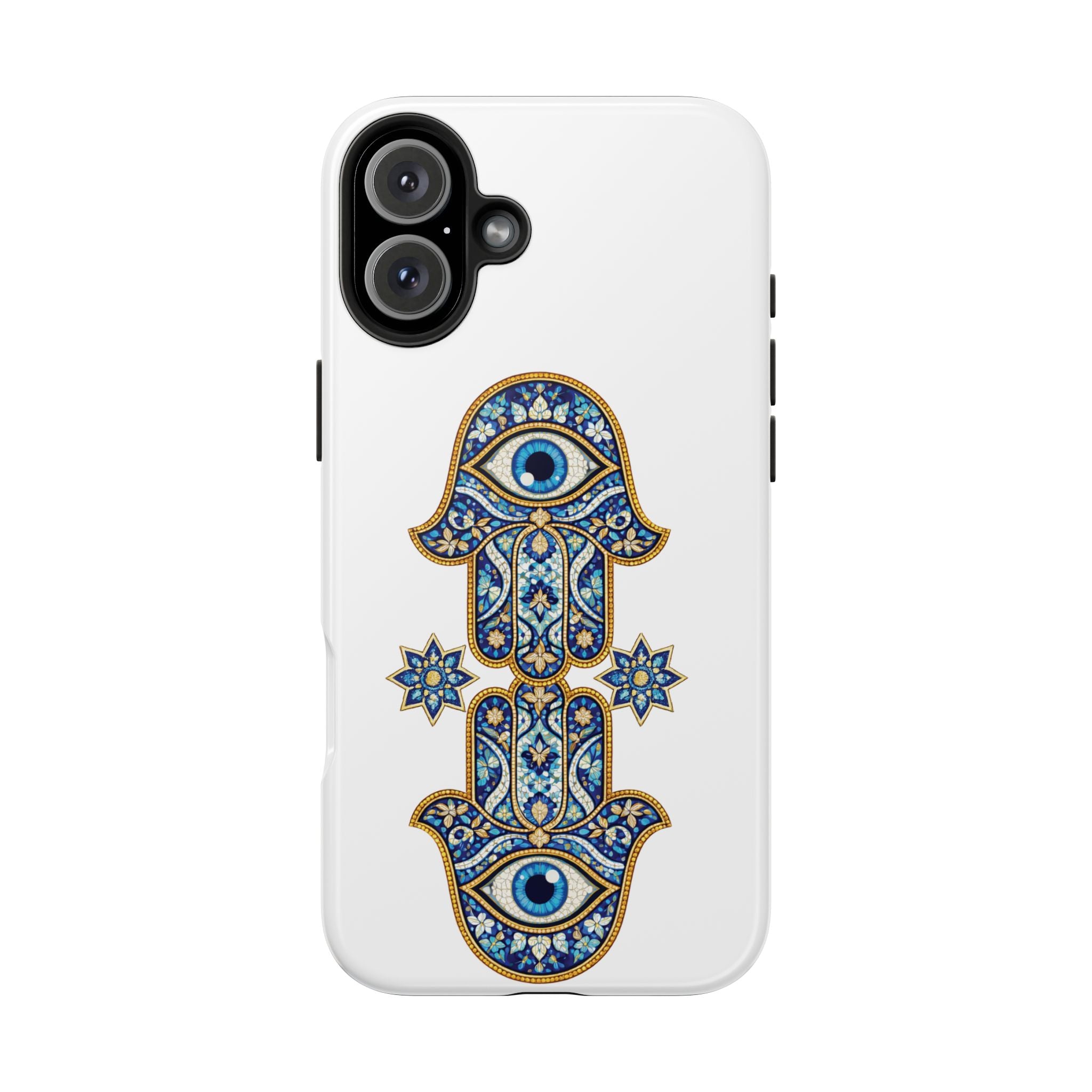 Hamsa Eye Tough Phone Case — Blue Mosaic Protective Phone Cover