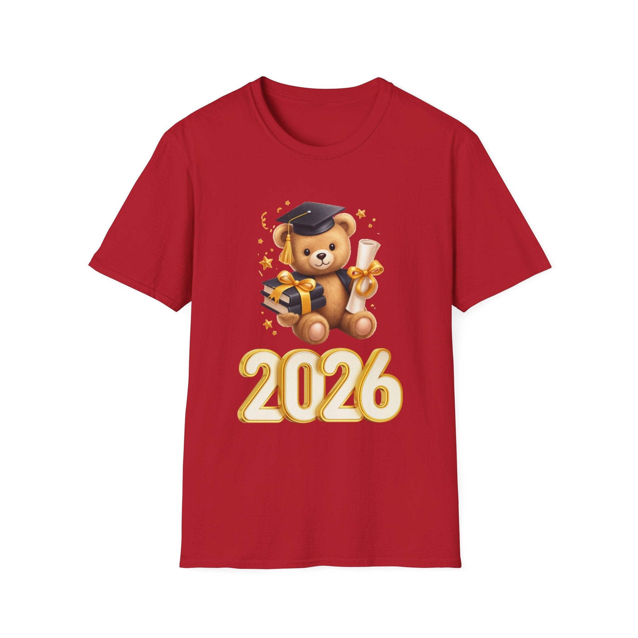 2026 Graduation Bear T-Shirt — Cute Teddy Grad Cap & Diploma Tee