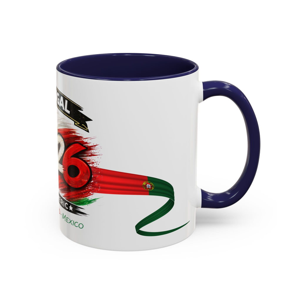 Portugal 2026 Soccer Cup Accent Coffee Mug — USA England Mexico Host Nations