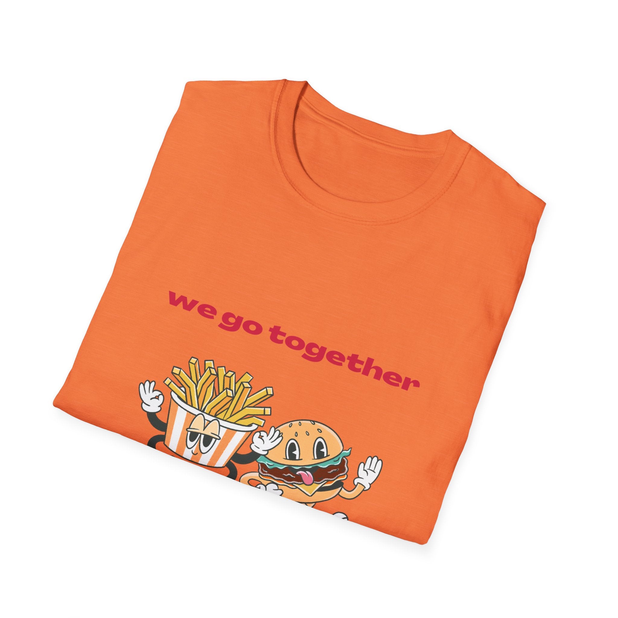 Burger & Fries Graphic T-Shirt — "We Go Together" Cute Matching Tee