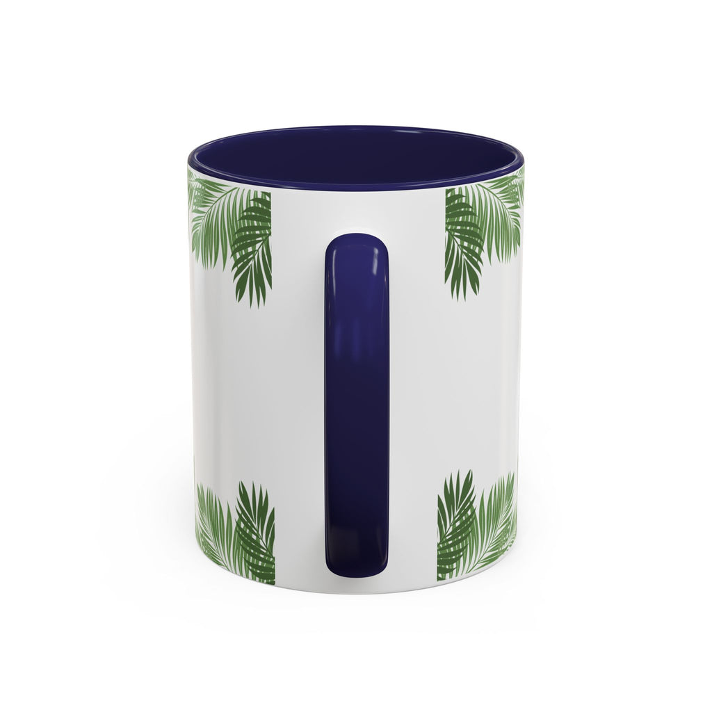 Tropical Palm Coffee Mug — Beachy Accent Mug with Palm Leaves (11oz)