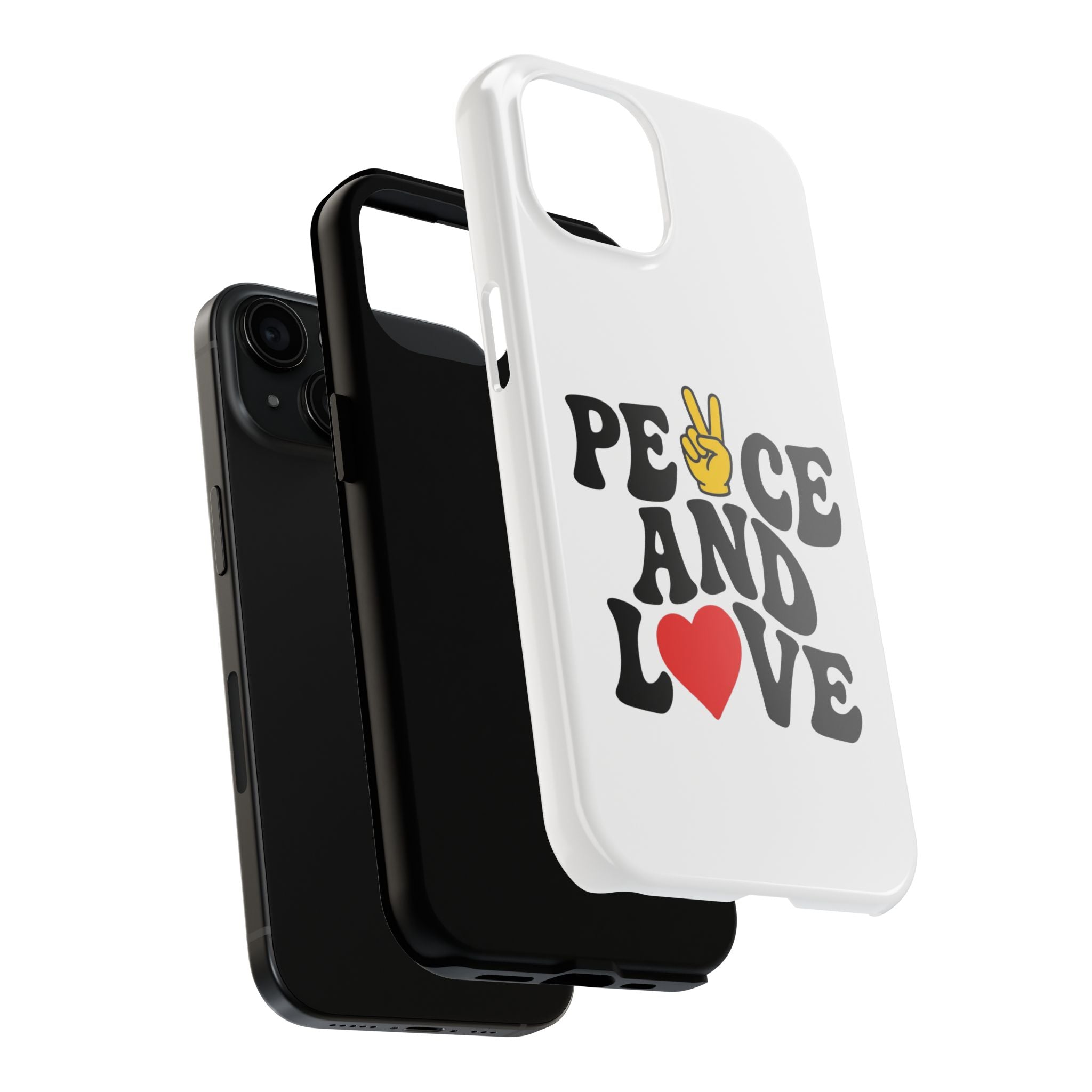 Peace and Love Tough Phone Case — Retro Peace Sign & Heart Protective Cover