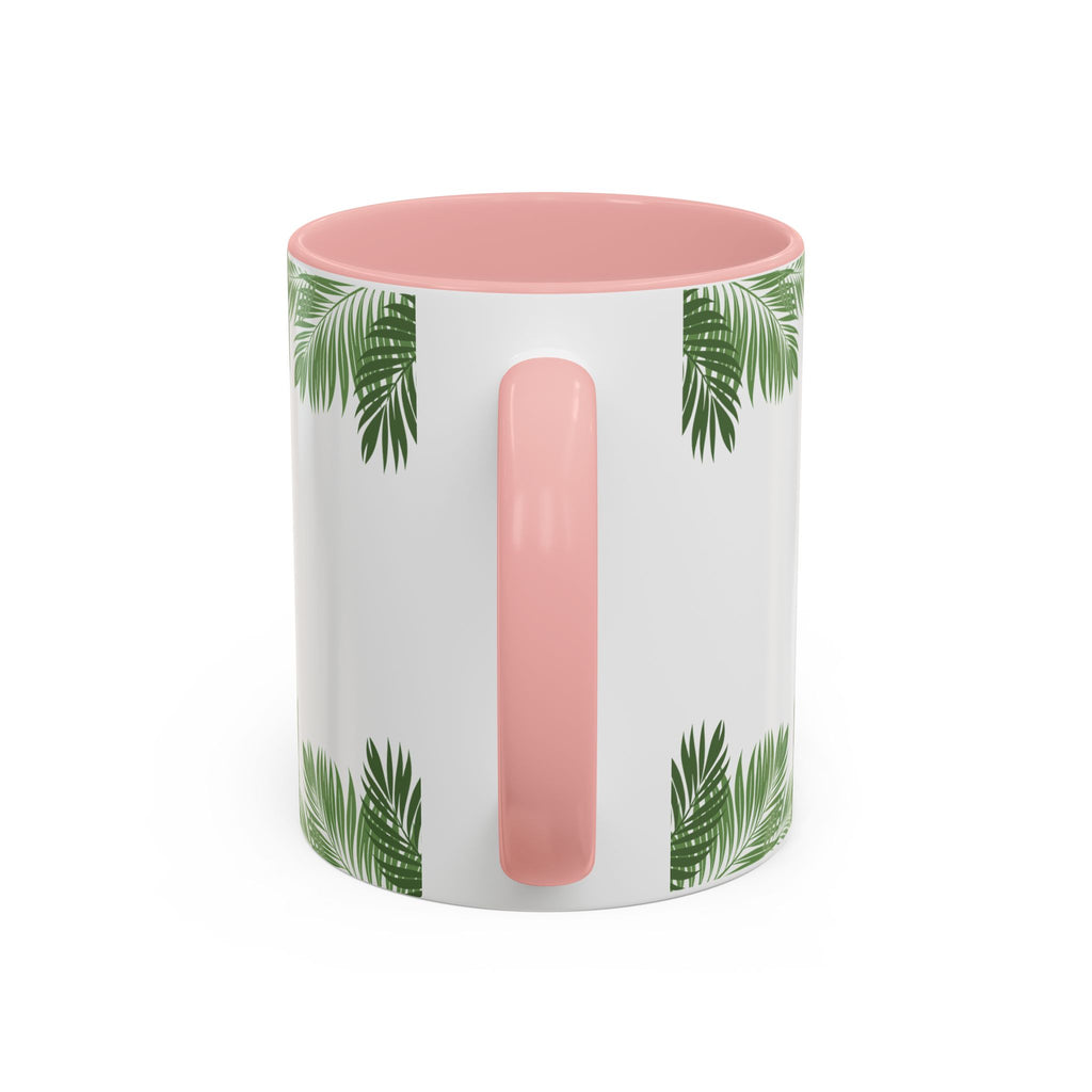 Tropical Palm Coffee Mug — Beachy Accent Mug with Palm Leaves (11oz)