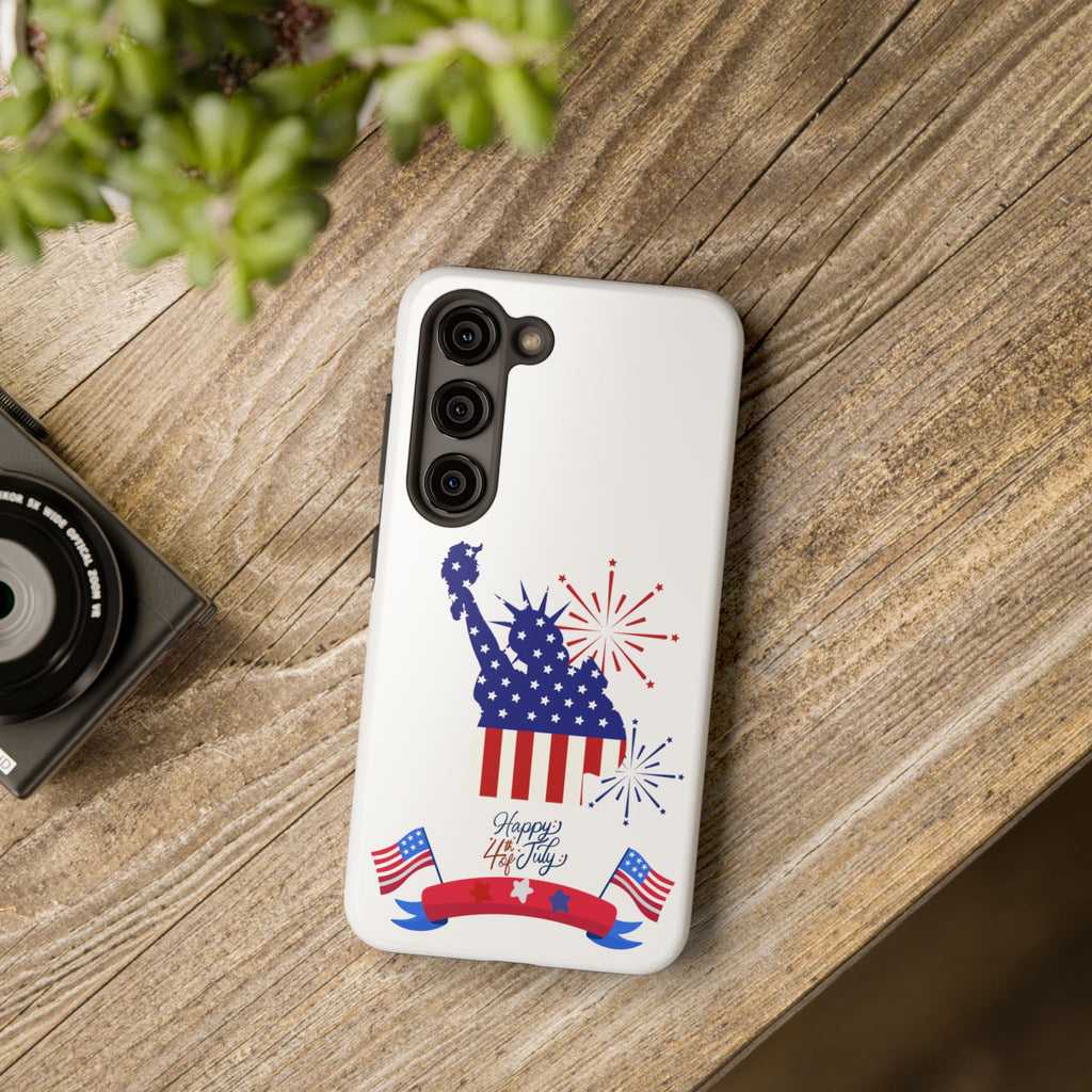 4th of July Tough Phone Case — Statue of Liberty USA Flag Design