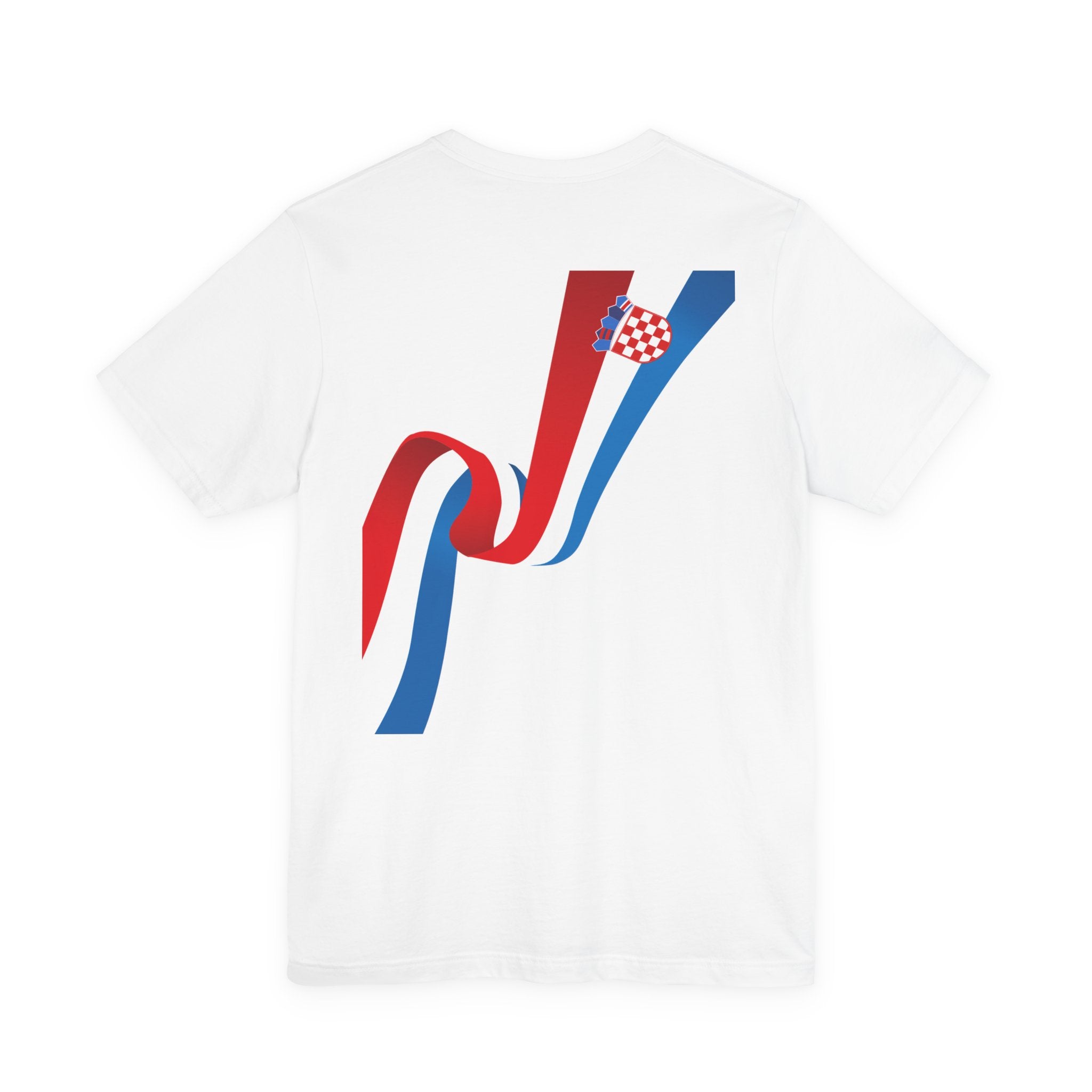 Croatia 2026 Soccer T‑Shirt — Croatian Flag Ribbon Football Tee