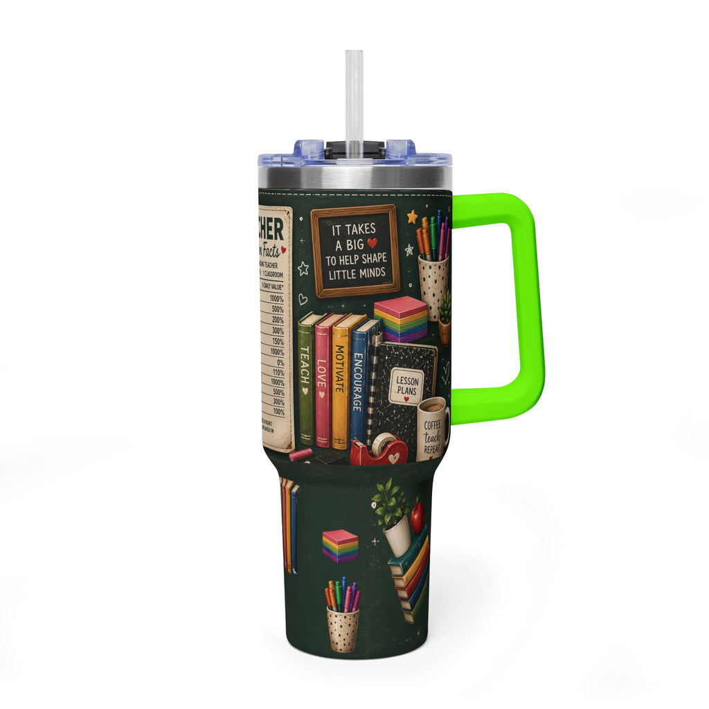 Teacher Nutrition Facts 40oz Vacuum Tumbler — Insulated Teacher Coffee Cup