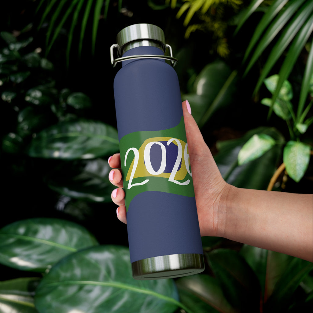 Brazil 2026 Insulated Water Bottle — 22oz Copper Vacuum Bottle