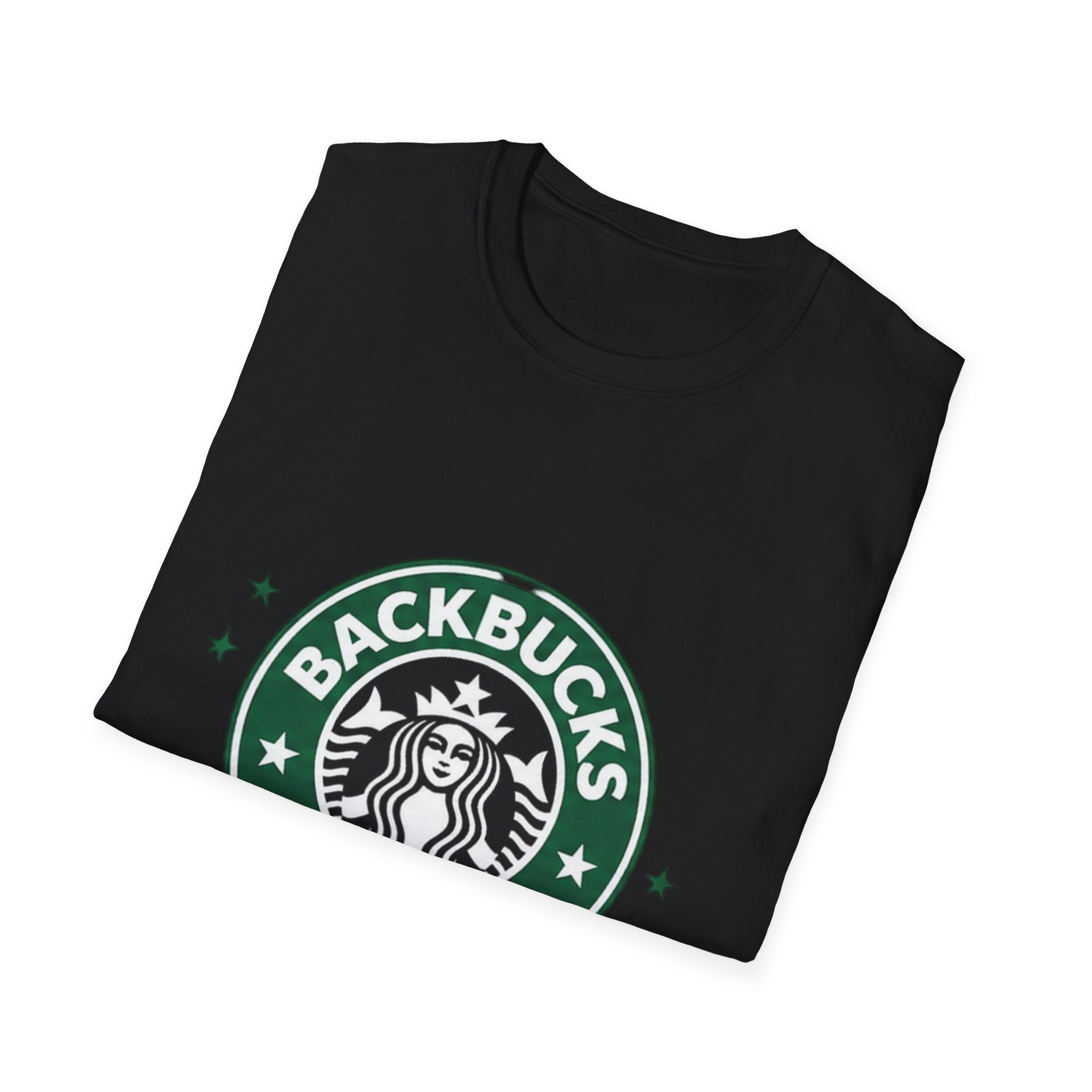 Backbucks Coffee T-Shirt — "Running on Caffeine & Pain" Vintage Logo Tee