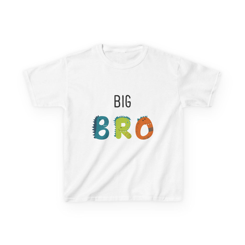 Big Bro Kids T-Shirt — Colorful Monster Lettering, Big Brother Announcement Gift