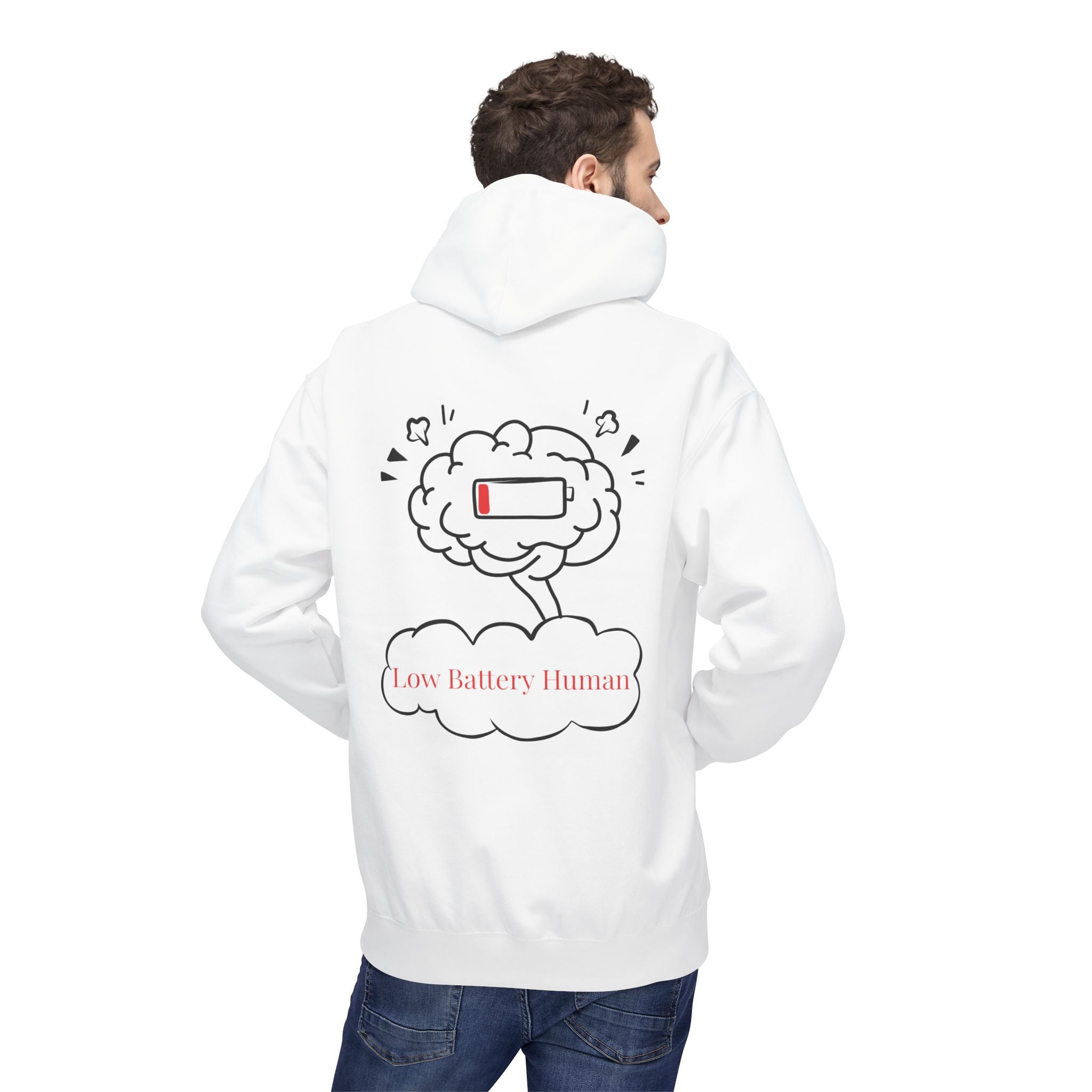 Low Battery Human Unisex Midweight Softstyle Fleece Hoodie