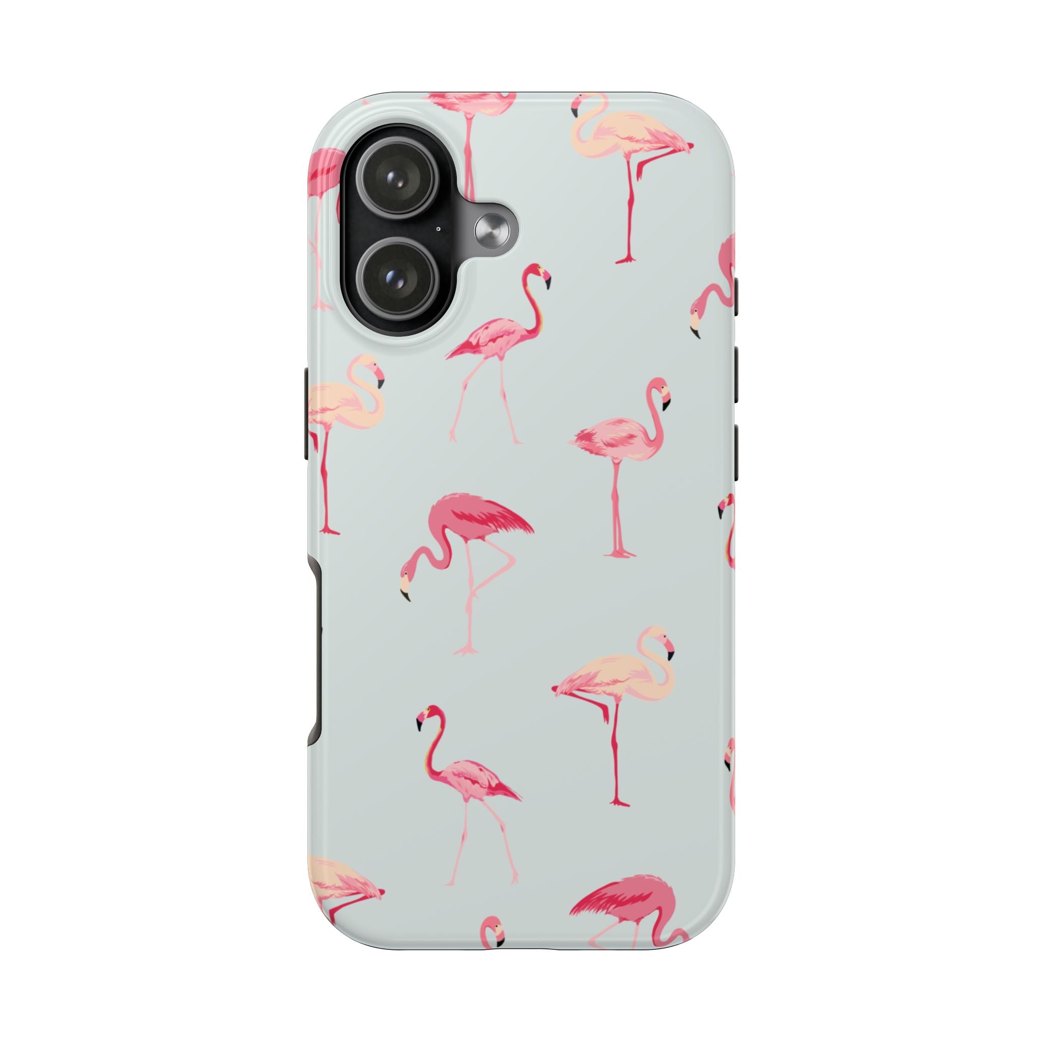 Flamingo Pattern Tough Phone Case — Cute Pink Birds Protective Phone Cover