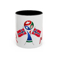 Norway Pride Coffee Mug — Norwegian Flag Ribbon & Cup Emblem Accent Mug
