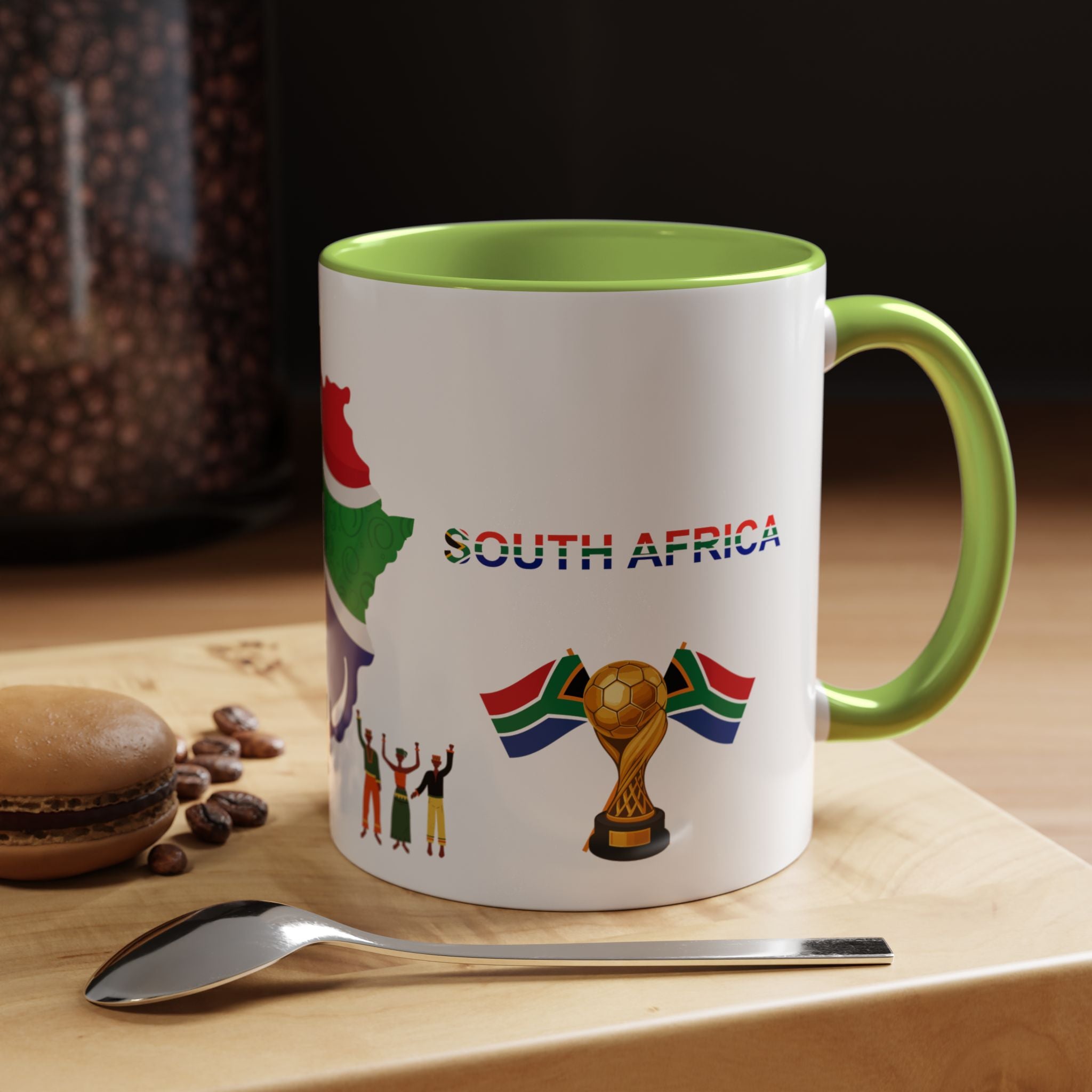 South Africa Coffee Mug — Map, Flag & Trophy Design (11/15oz)