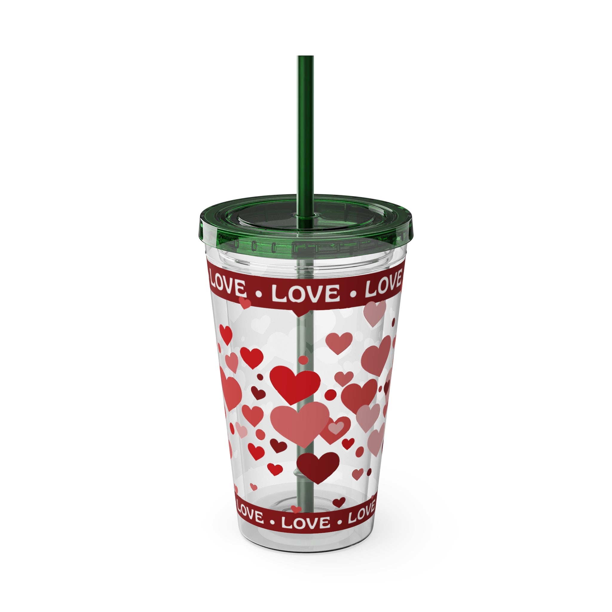 love Inspirational Work Vibes Tumbler — 16oz Sunsplash Tumbler with Straw